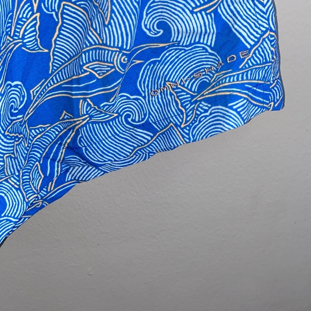 Columbia Blue Swim Trunks Quick-Dry Elastic Waist - Picture 4 of 10